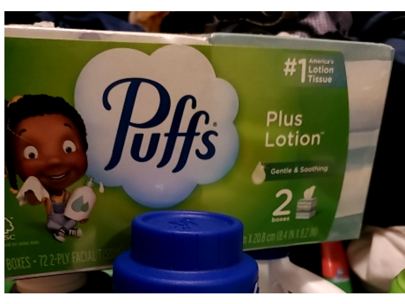 Puffs Gentle & Soothing Plus Lotion Facial Tissue, 72 Count, Pack Of 2