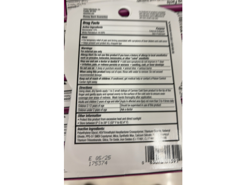 Carmex Multi-Symptom 3 in 1 Cold Sore Treatment, 0.7 oz/2 g