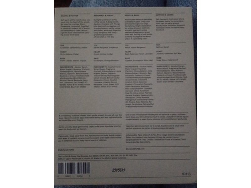 Salt & Stone Body Mist Discovery Set, 0.34 fl oz/10 mL, Pack Of 4