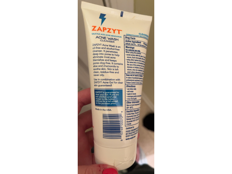 Zapzyt Acne Wash Cleanser, 6.25 oz/188.5 g, Pack Of 2