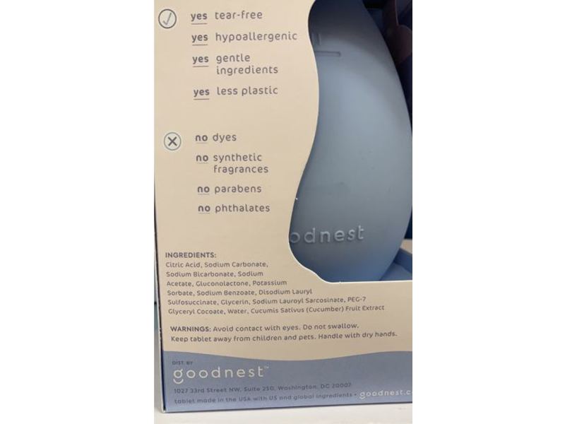 Goodnest 3-In-1 Baby Wash, Fragrance-Free, 0.35 oz/10 g