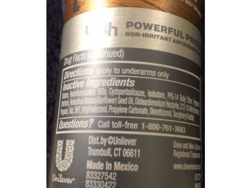 Dove Men + Care Dry Spray Elements Antiperspirant, Mineral Powder Sandalwood, 3.8 oz/107 g