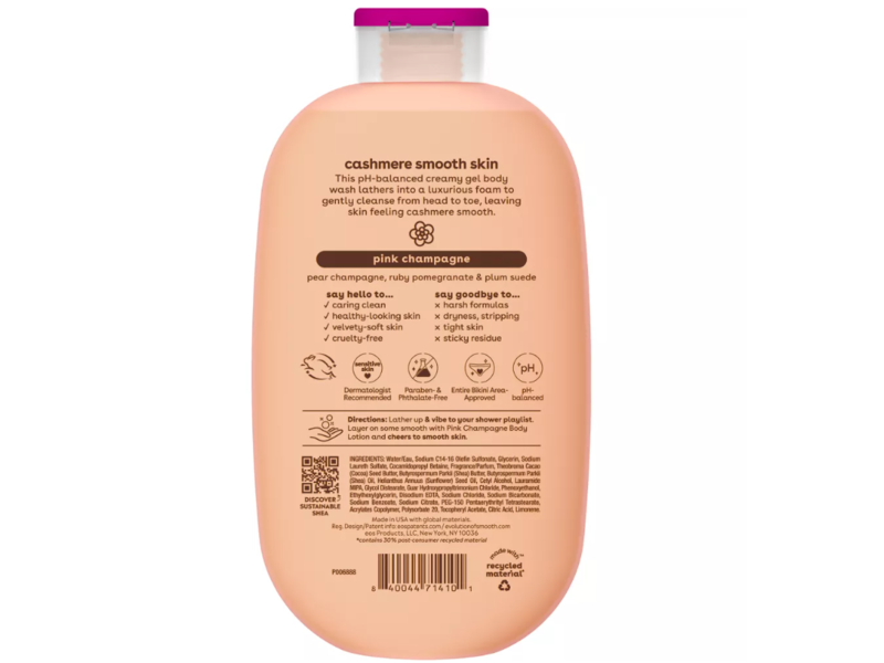 Eos Shea Better Cashmere Body Wash, Pink Champagne, 16 fl oz/473 mL