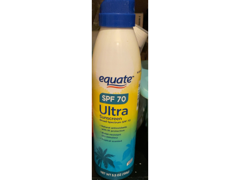 Equate Ultra Sunscreen, SPF 70, 5.5. oz/156 g