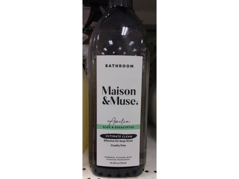 Maison & Muse Bathroom Spray Cleaner, Amelia Aloe & Eucalyptus, 25.36 fl oz/750 mL