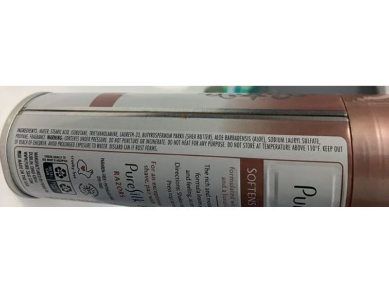 Pure Silk Shave Cream, Vanilla, Shea Butter, 7.25 oz, Pack Of 6