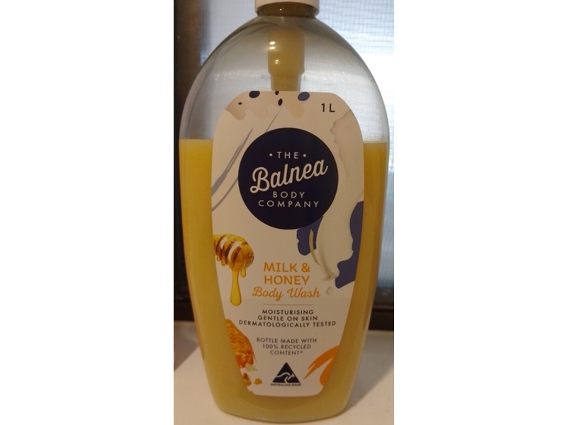 The Balnea Body Company Body Wash, Milk & Honey, 1 L