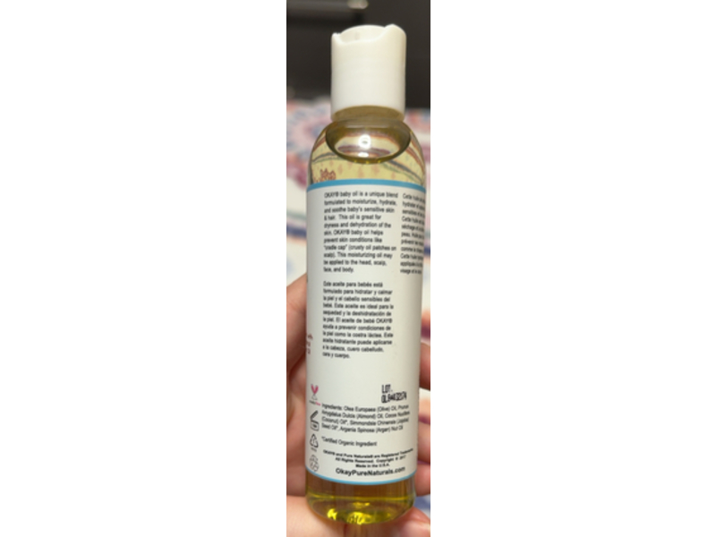 Okay Pure Naturals Baby Oil, 4 fl oz/118 mL