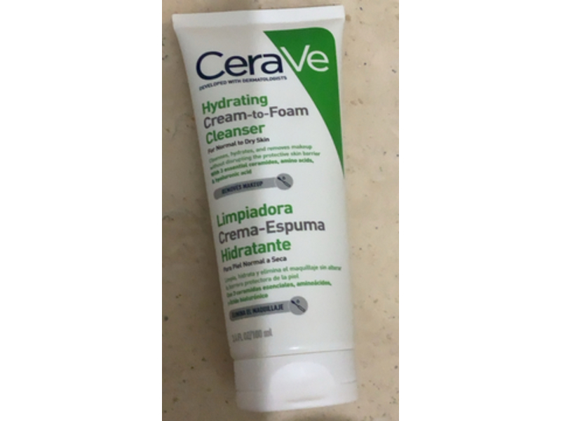 CeraVe Hydrating Cream-To-Foam Cleanser, 3.4 fl oz/100 mL