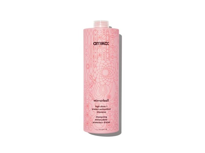 Amika High Shine+Protect Antioxidant Shampoo, Mirrorball, 33.8 fl oz/1 L