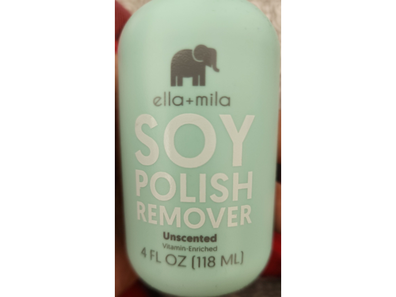 Ella + Mila Soy Nail Polish Remover, Unscented, 4 fl oz/118 mL
