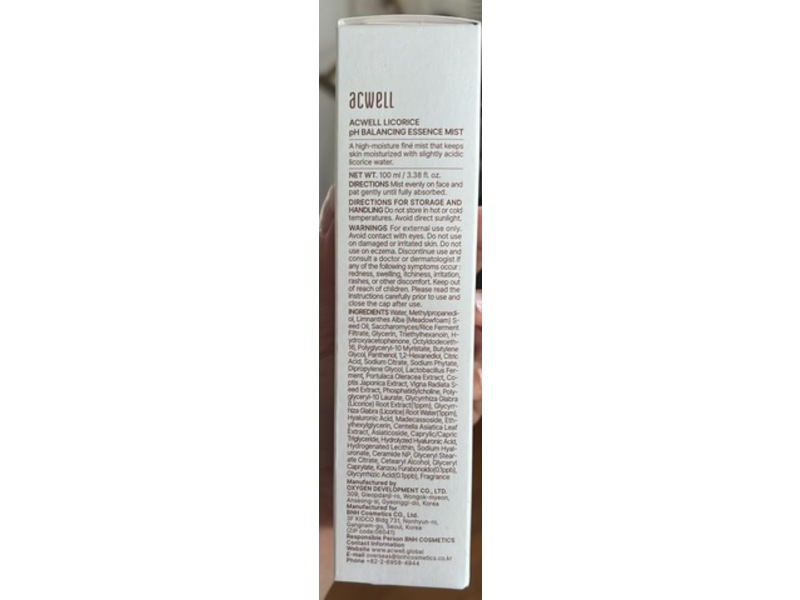 Acwell Licorice pH Balancing Essence Mist, 3.38 fl oz/100 mL