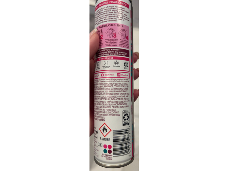 Batiste Dry Shampoo, Blush Flirty Floral, 3.81 oz/108 g