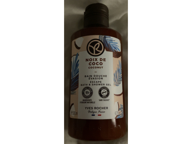 Yves Rocher Bath & Shower Body Gel, Coconut Escape, 6.7 fl oz/200 mL