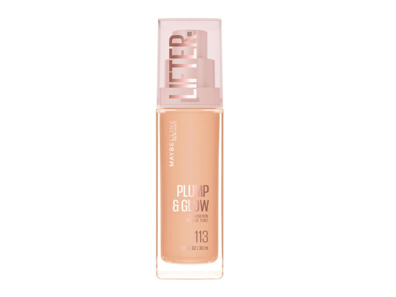 Maybelline Lifter Plump & Glow Foundation, 113 Neutral, 1.0 fl oz/30 mL