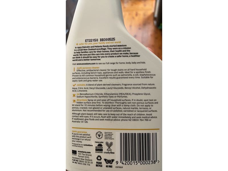 Ecostore Anti Bacterial Multi-Purpose Cleanser, Citrus, 16.9 fl oz/500 mL