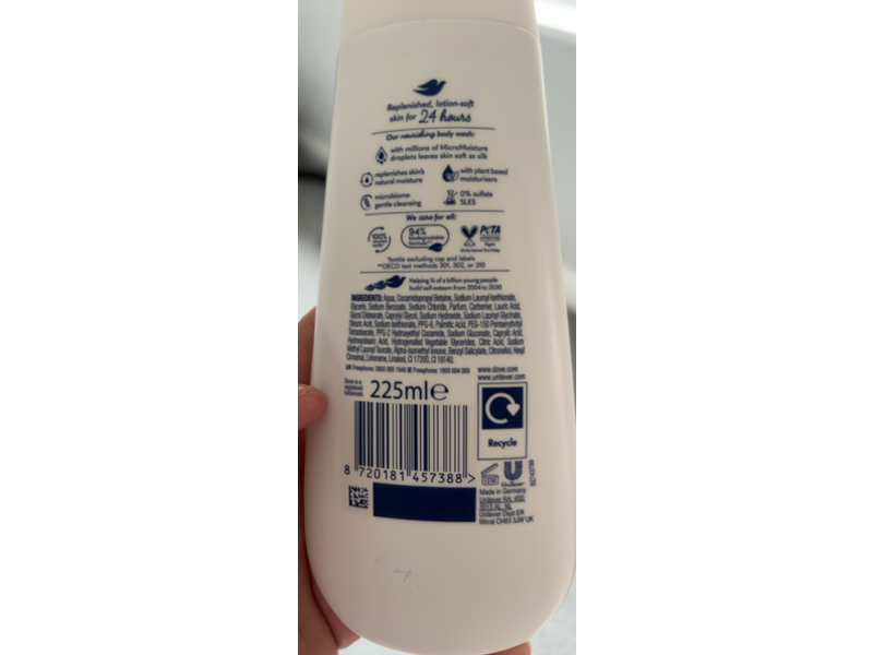 Dove Nourishing Silk Body Wash, 225 mL