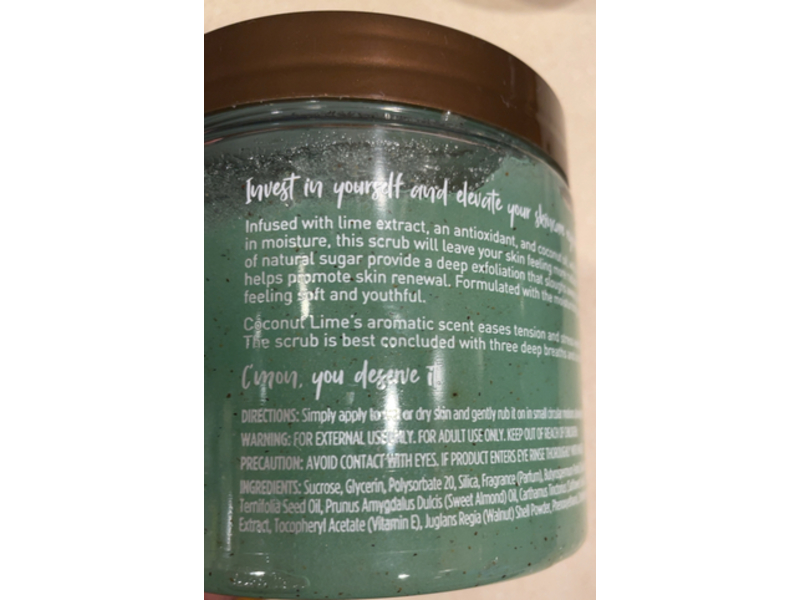 Shea Sugar Scrub Coconut Lime - Lime Extract & Coconut oil, 18 oz/510 g