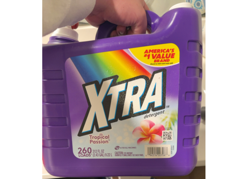 Xtra Liquid Laundry Detergent, Tropical Passion, 260 Loads, 312 fl oz/9.22 L