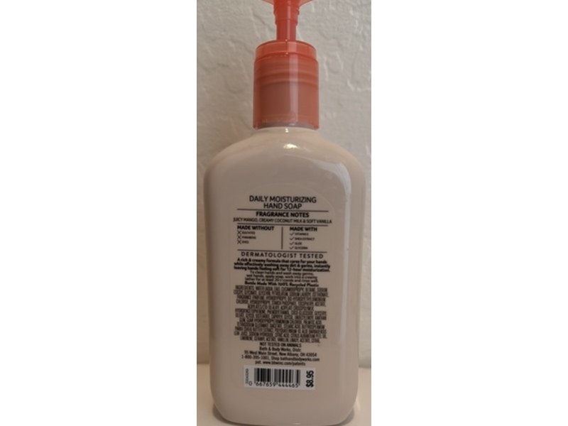 Bath & Body Works Daily Moisturizing Hand Soap, Mango & Coconut Milk, 9 fl oz/266 mL