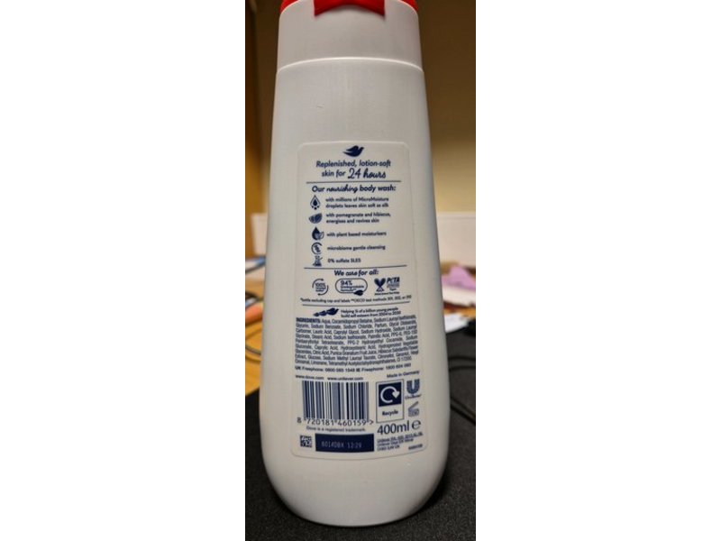 Dove Advanced Care Reviving Body Wash, Pomegranate & Hibiscus, 400 mL