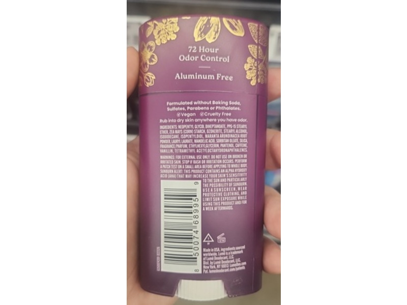 Lume Whole Body Deodorant, Moonlight Amber, 265 oz/75g, Pack Of 2