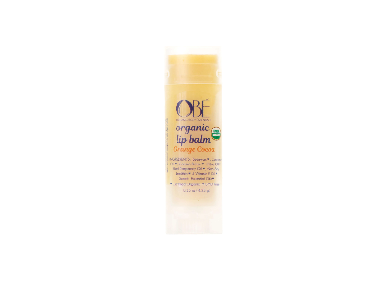 Organic Body Essentials Organic Lip Balm, Orange Cocoa, 0.15 oz/4.25 g