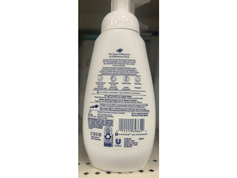 Dove Foaming Body Wash, 13.5 fl oz/400 mL