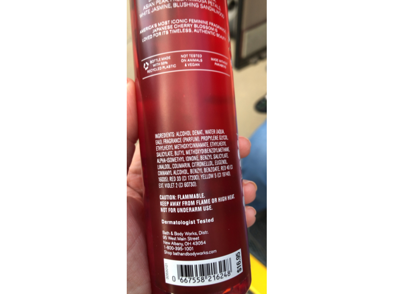 Bath & Body Fine Fragrance Mist, Japanese Cherry Blossom, 8 fl oz/236 mL