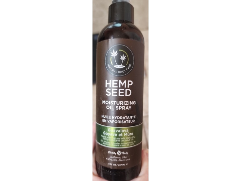 Earthly Body Hemp Seed Moisturizing Oil Spray, Guavalava, 8 fl oz/237 mL