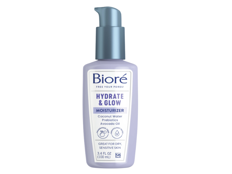 Biore Hydrate & Glow Moisturizer, Coconut Water, 3.4 fl oz/100 mL
