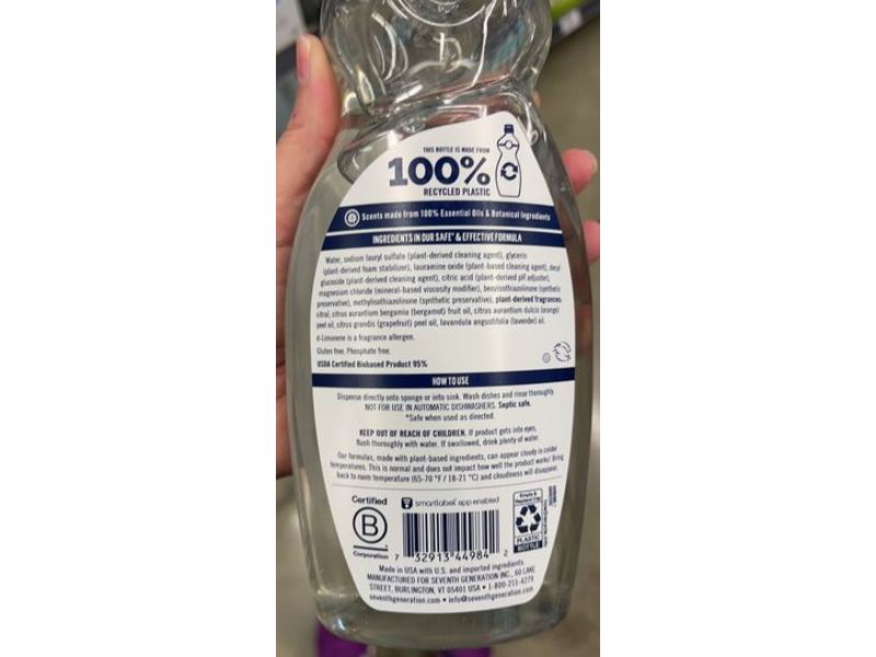 Seventh Generation Ultra Power Plus Dish Liquid, Fresh Citrus Scent, 19 fl oz/561 mL