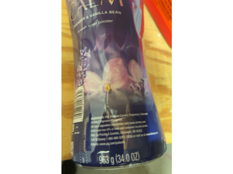 Downy Infusions Calm In-Wash Scent Booster, Lavender & Vanilla Bean, 34.0 oz/963 g
