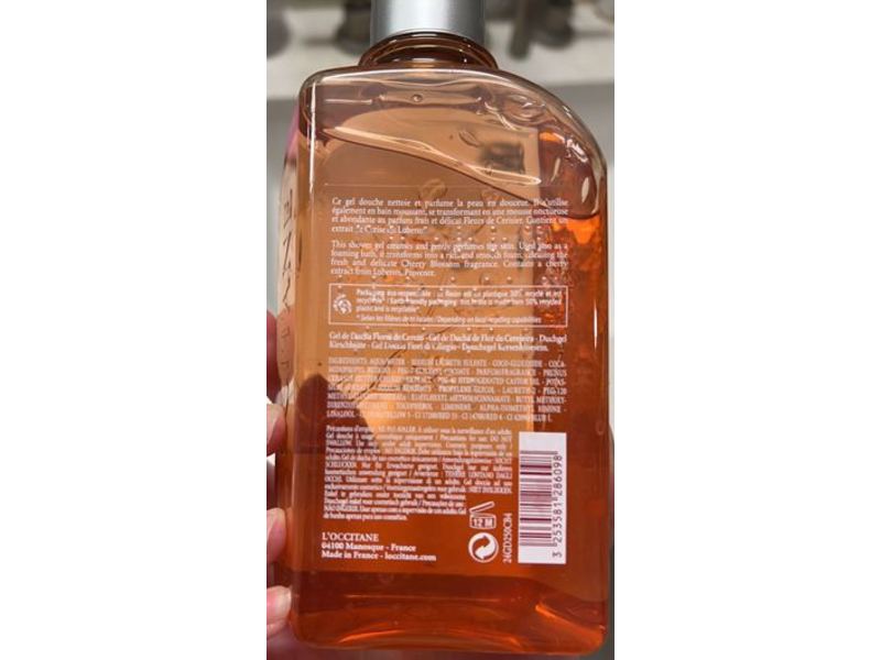 L'Occitane Bath & Shower Gel, Cherry Blossom, 8.4 fl oz/250 mL