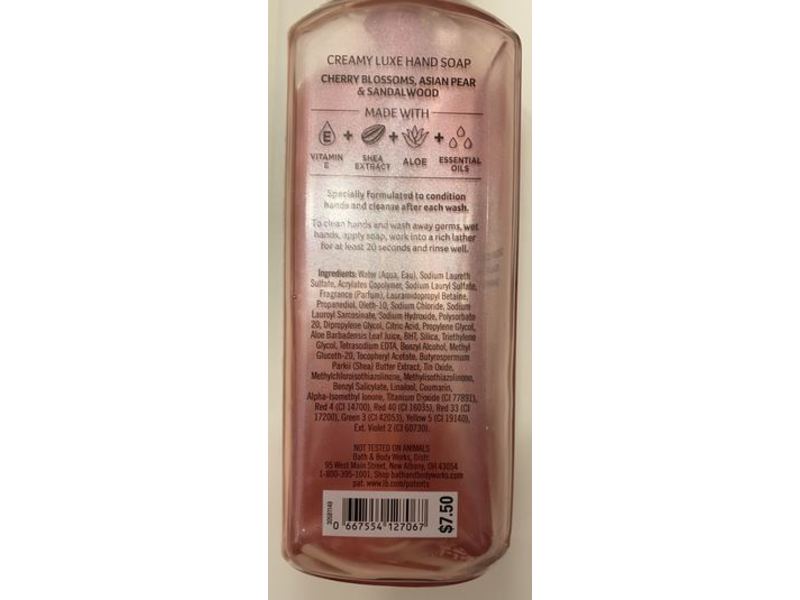 Bath & Body Works Creamy Luxe Hand Soap, Japanese Cherry Blossom, 8 fl oz/236 mL