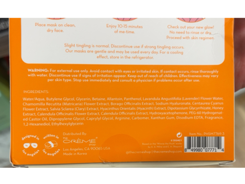 The Cream Shop Moisturizing Printed Essence Sheet Mask, Honey, 2.65 oz/1.75 g