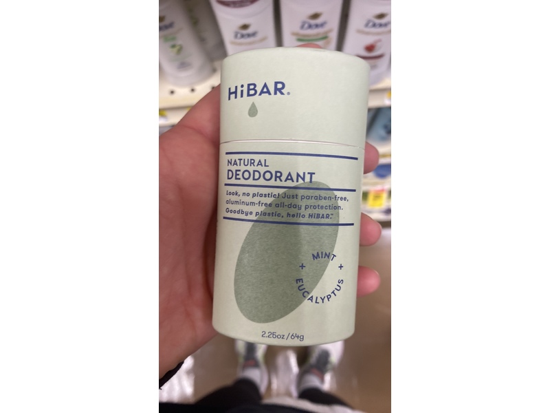 HiBar Deodorant, Mint & Eucalyptus, 2.25 oz/64 g