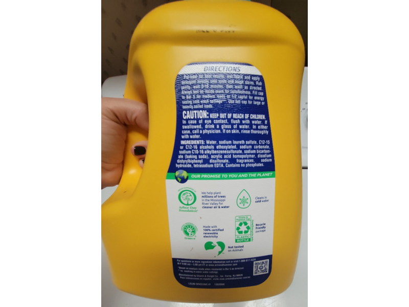 Arm & Hammer Sensitive Skin Liquid Laundry Detergent, Fresh Scent, 107 Loads, 144.5 oz/4.27 L