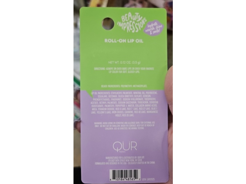 Beauty Impressions Roll-On Lip Oil, Collagen, 0.12 oz/3.5 g
