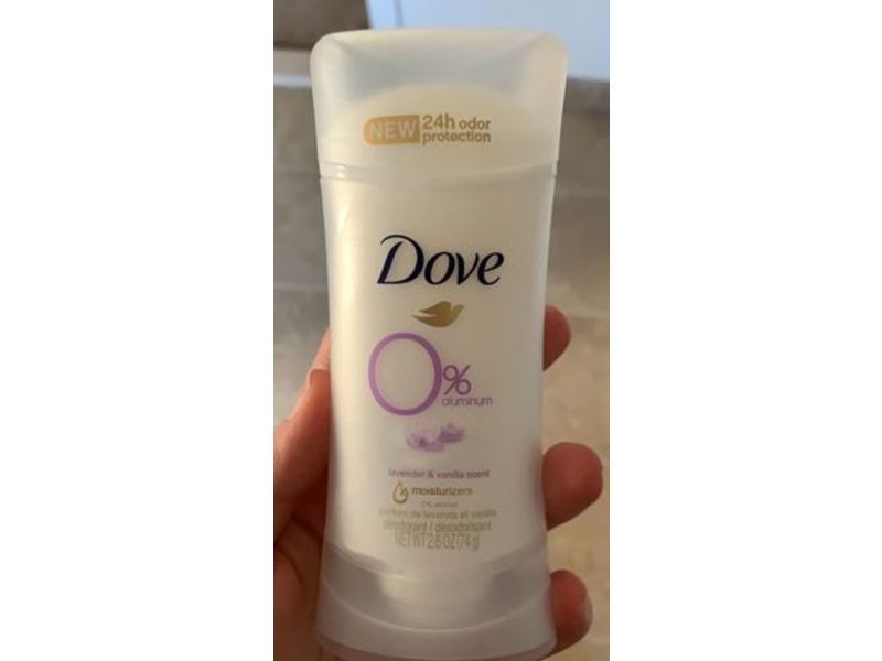 Dove 0% Aluminum Deodorant, Lavender+Vanilla, 2.6 oz/74 g