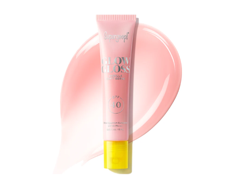 Supergoop! Glow Gloss Lip Sunscreen, Vanilla Soft Serve, SPF 40 PA+++, 0.5 fl oz/15 mL, Pack Of 2