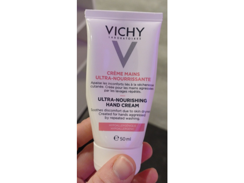 Vichy Laboratories Ultra-Nourishing Hand Cream, Hypoallergenic, 1.69 fl oz/50 ml