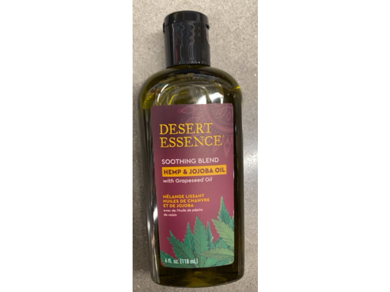 Desert Essence Soothing Blend Hemp & Jojoba Oil, Grapeseed Oil, 4 fl oz/118 mL