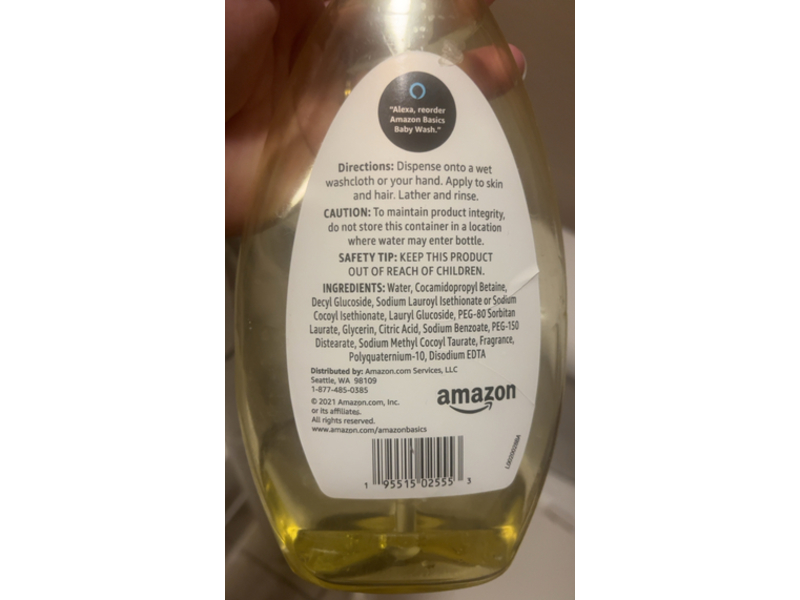 Amazon Basics Hair & Body Baby Wash, 16.9 fl oz/500 mL