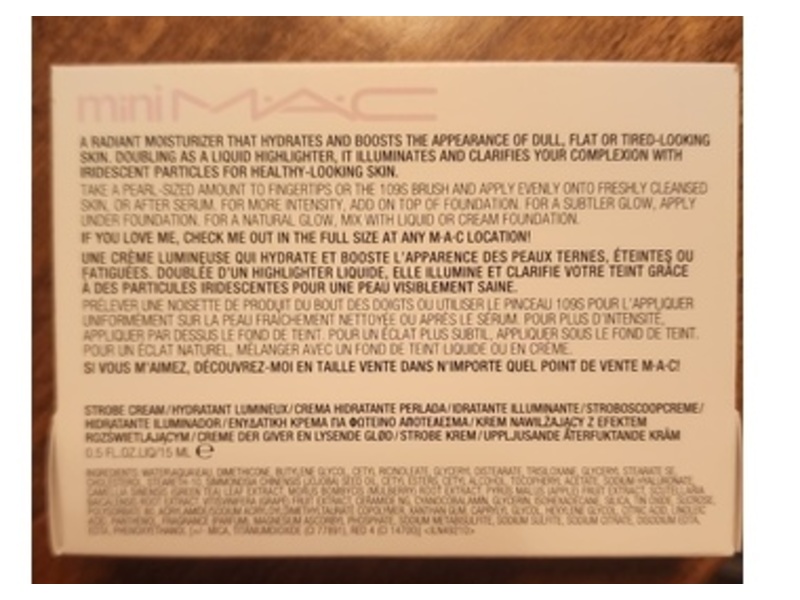 M.A.C Mini Strobe Cream, Pinklite, 0.5 fl oz/15 mL