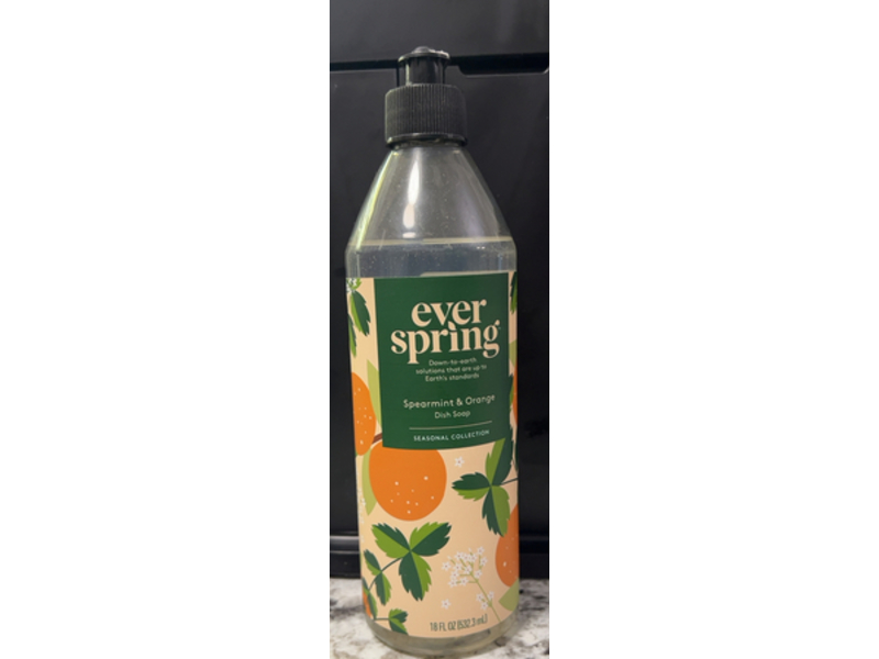Ever Spring Dish Soap, Spearmint & Orange, 18 fl oz/532 mL