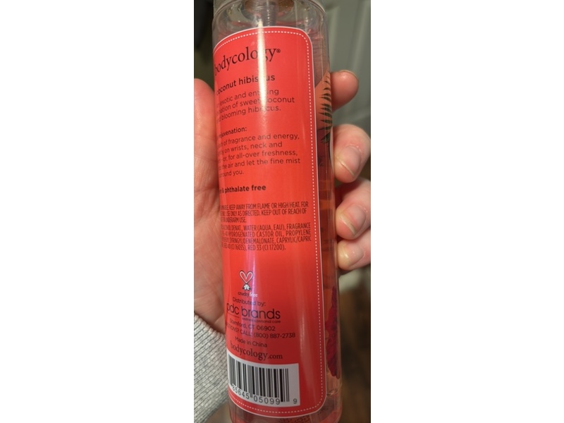 Bodycology Fragrance Mist, Coconut Hibiscus, 8 fl oz/237 mL