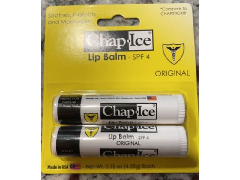 Chap Ice Lip Balm, Original, SPF 4, 0.15 oz/4.25 g, Pack Of 2