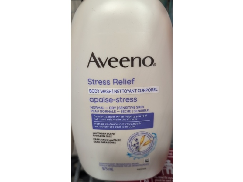 Aveeno Stress Relief Body Wash, Lavender Scent, 975 m