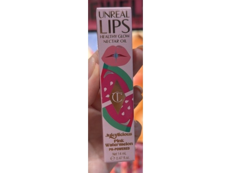 Charlotte Tilbury Unreal Lips Nector Oil, Juicylicious Pink Watermelon, 0.47 fl oz/14 mL